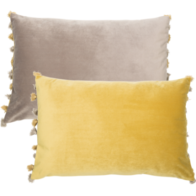 Malini Nappa Grey & Mustard Cushion