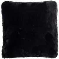 LUXURY FAUX RABBIT CUSHION BLACK 50 X 50