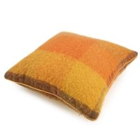 FAUX MOHAIR CUSHION RUSTIC PLAID 45 X 45