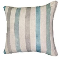 TRAD FLORAL IN TEAL WITH STRIPE REVERSE 45 X 45
