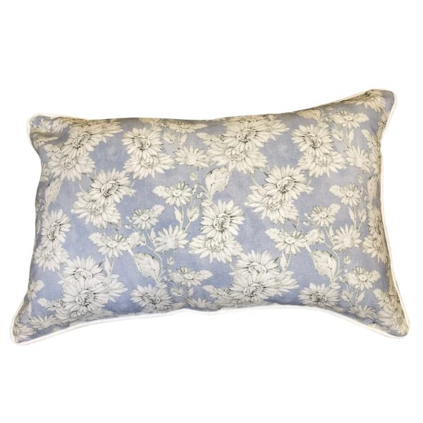 BLUE DITSY FLORAL PRINT WITH STRIPE REVERSE 30 X 45