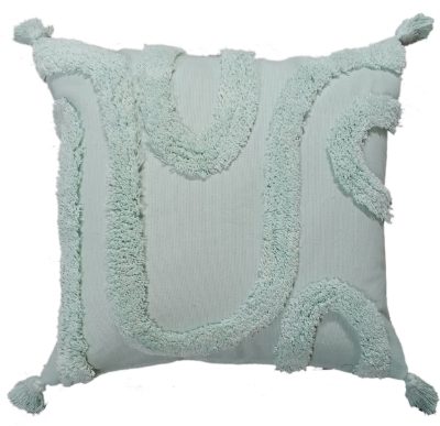 cotton tuftedd woven cushion 45  x 45 mint