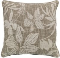 FLORAL PRINT ON LOOSE WEAVE TAUPE  45 X 45
