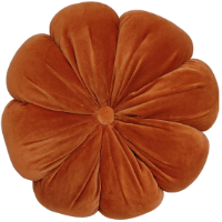 FLORAL SHAPED CUSHION IN COTTON VELVET RUST