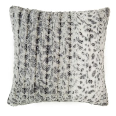 TACTILE FAUX FUR CUSHION  GREY 50 X 50