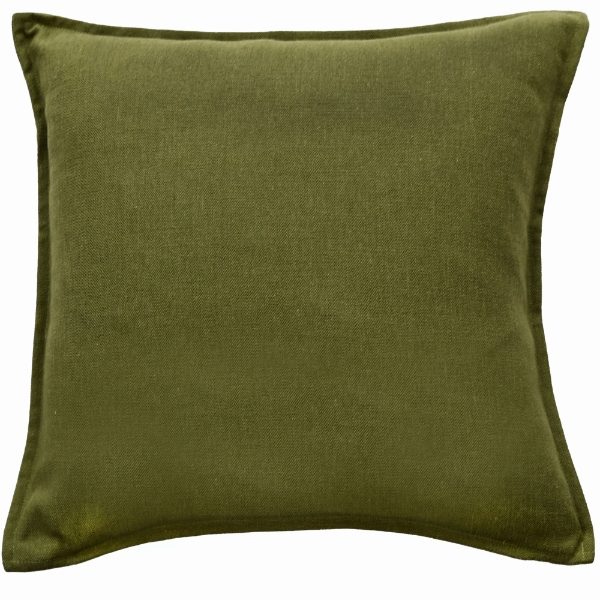 POLY LINEN MIX WITH FLANGE OLIVE 50 X 50