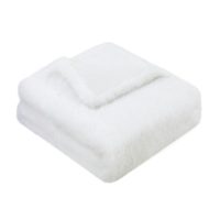 LONG HAIR FAUX  FUR THROW IVORY  130 X 170