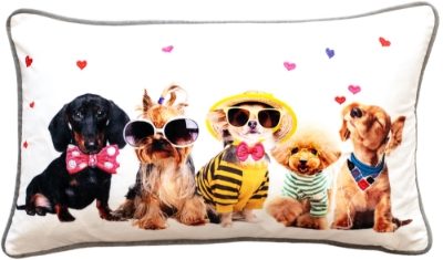 CUTE DOG CUSHION WITH EMB 30 X 50