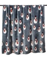 SNOWMAN PRINTED FLEECE THROW 150 X 200