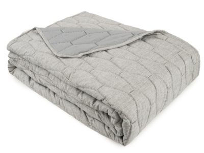 MELANGE LINEN LOOK QUILT -GREY 240 X 260