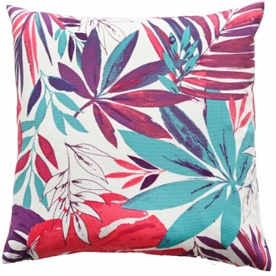 OUTDOOR CUSHION PINK LEAVES 45 X 45