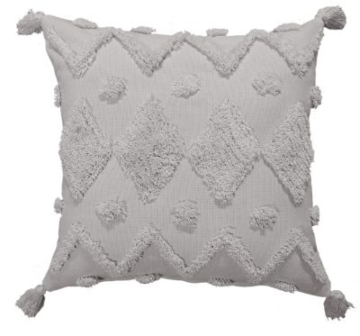 cotton tufted woven cushion 45  x 45 greige