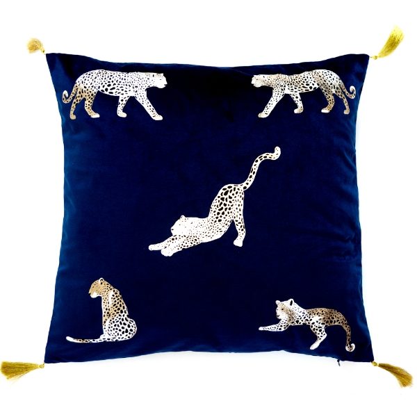 Malini Feline Navy Cushion
