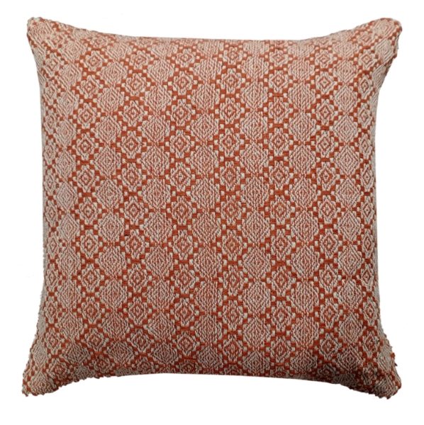 cotton textured woven cushion 45 x 45  rust