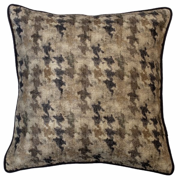 DOG TOOTH ABSTRACT CUSHION IN NEUTRAL SHADES 45 X 45
