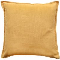 POLY LINEN MIX WITH FLANGE MUSTARD 45 X 45