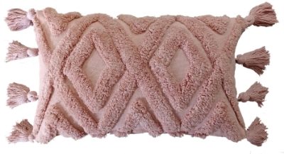 cotton tufted woven cushion  30 x 45 pink