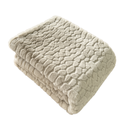 CLOUD DESIGN FAUX FUR THROW TAUPE 150 X 200