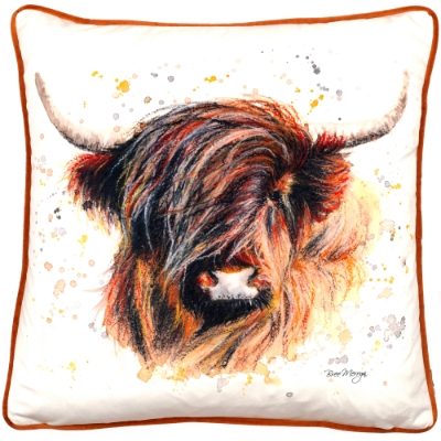 HIGLAND COW PRINTED  VELVET  45 X 45