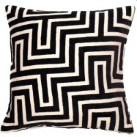 MAZE CUT VELVET PM BLACK 56 X 56